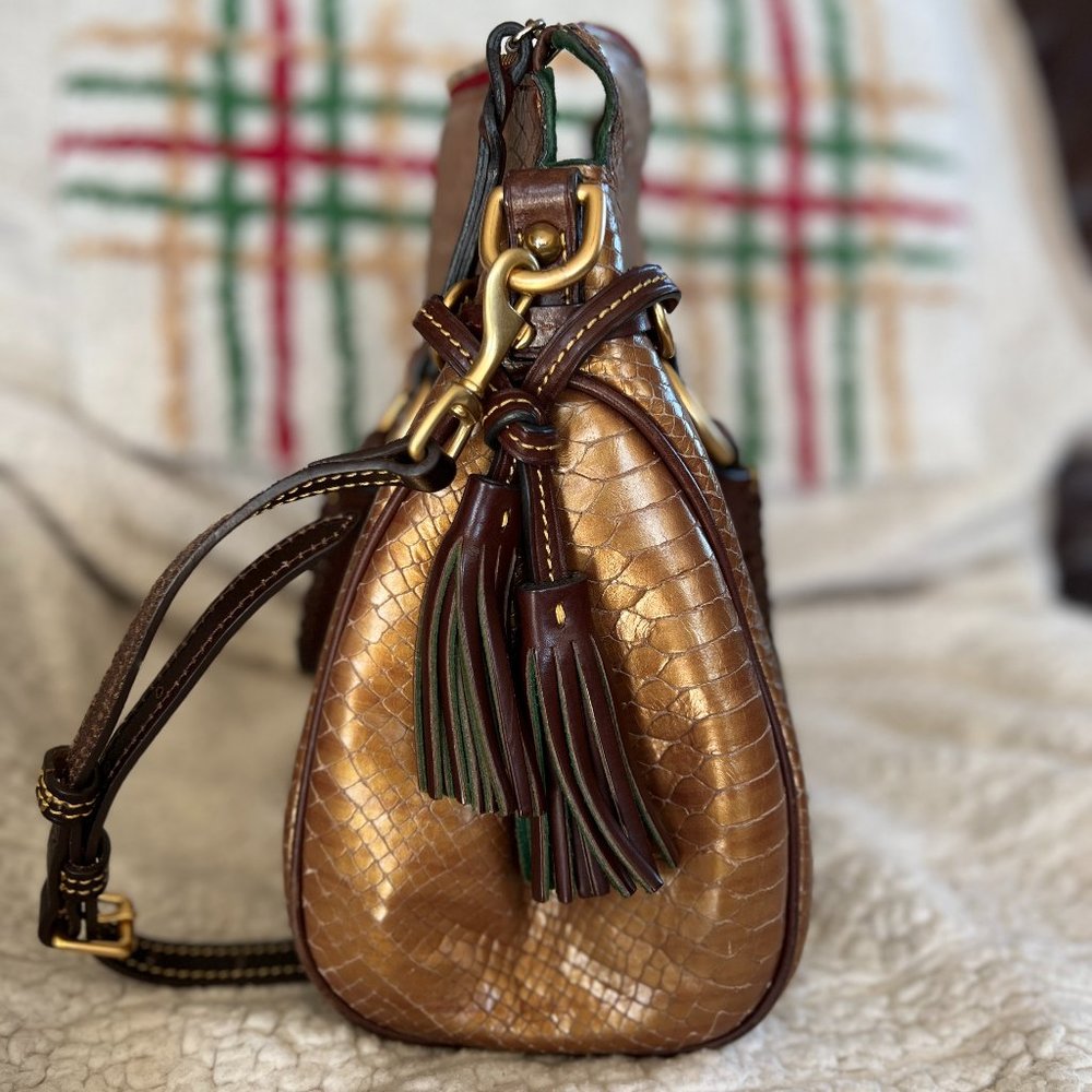 Dooney & Bourke Python Embossed Leather Satchel - image 3